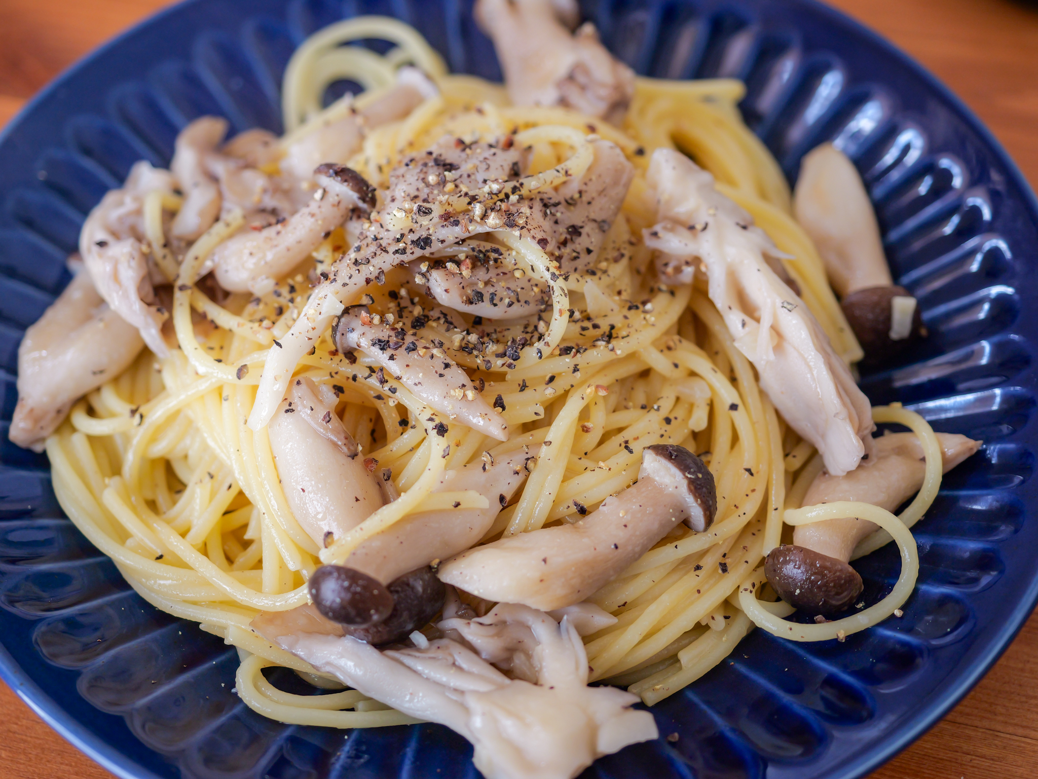 たっぷりきのこの梅酢パスタ