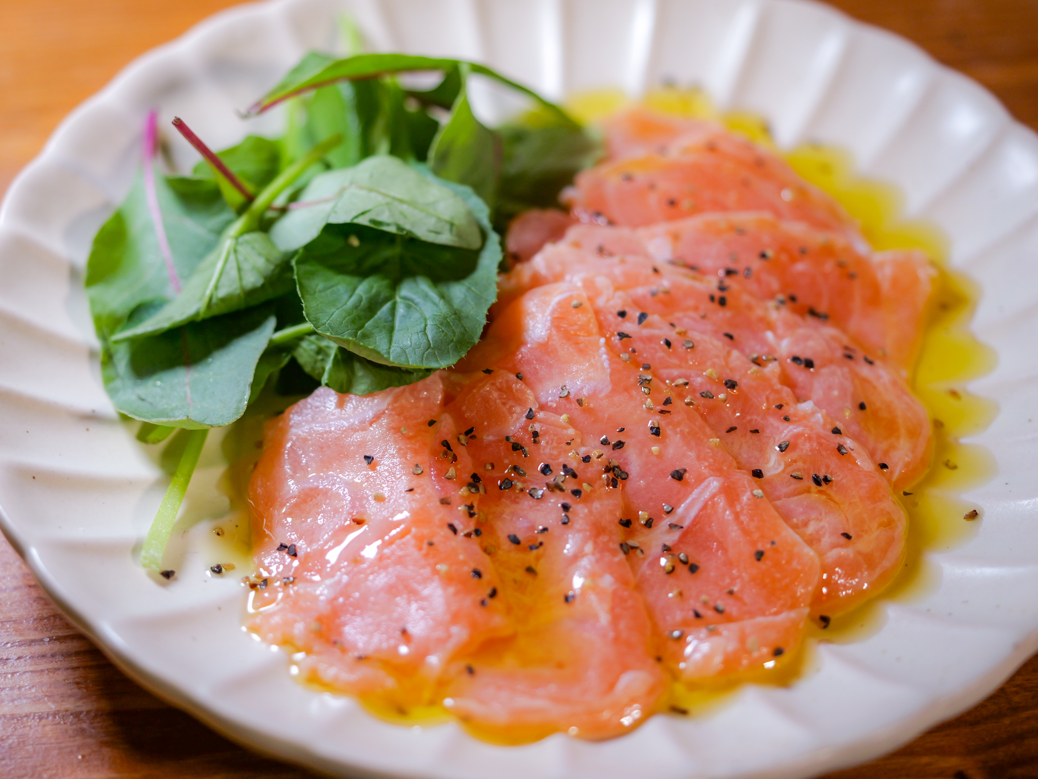 サーモンの梅酢カルパッチョ