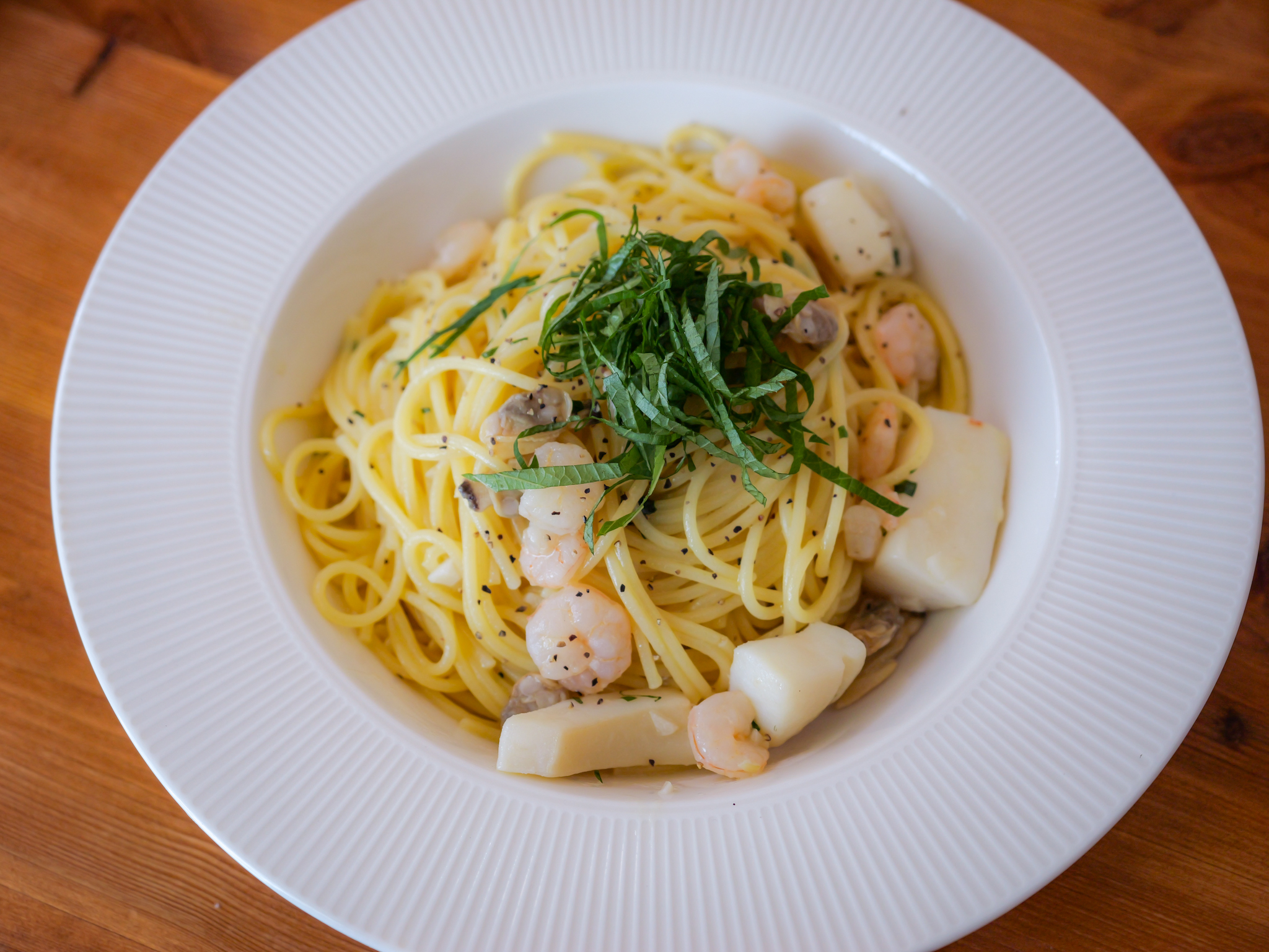 梅酢シーフードパスタ