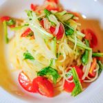 夏におすすめ！イチオシ！梅酢とミニトマトの冷製パスタ
